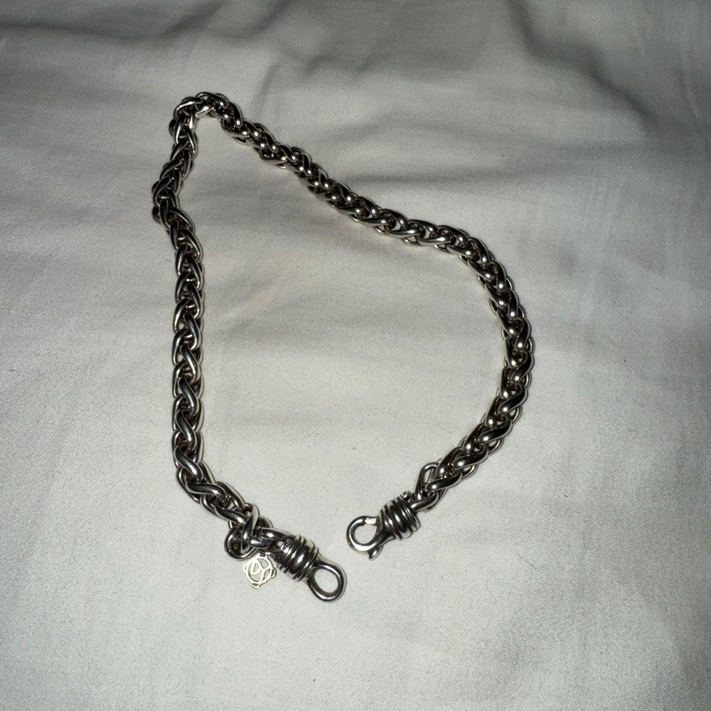 David Yurman Sterling Silver & 14k 8mm Wheat Chain Necklace 16.5"